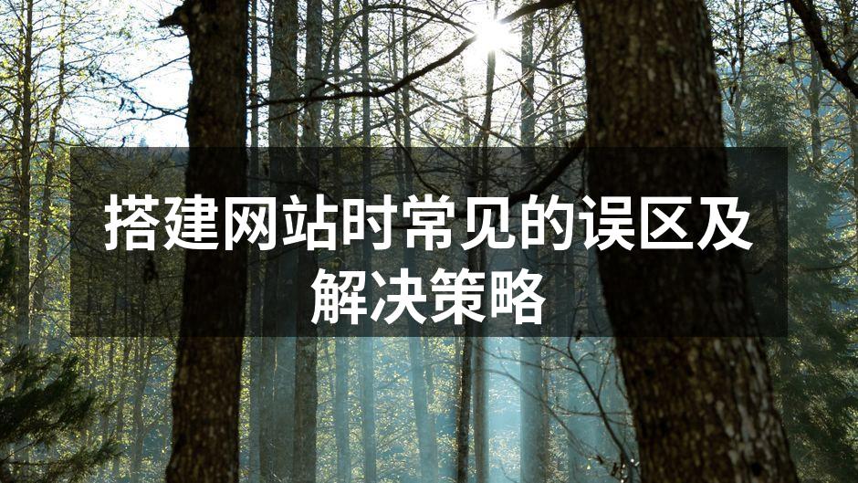 搭建网站时常见的误区及解决策略